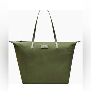 REBECCA MINKOFF Green Zip Tote / Travel Nylon Bag EUC